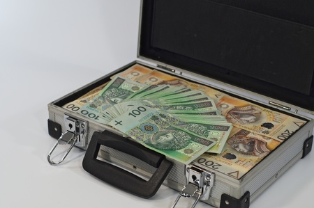 Banknotes in suitcaseの写真素材