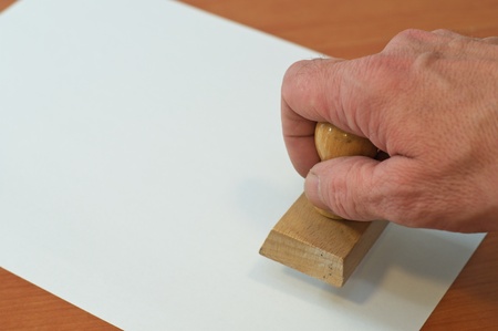 The stamp on the blank cardの写真素材