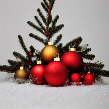 Beautiful christmas decoration on a white background.の写真素材