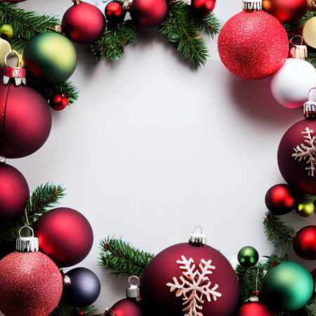 Beautiful christmas decoration on a white background.の写真素材