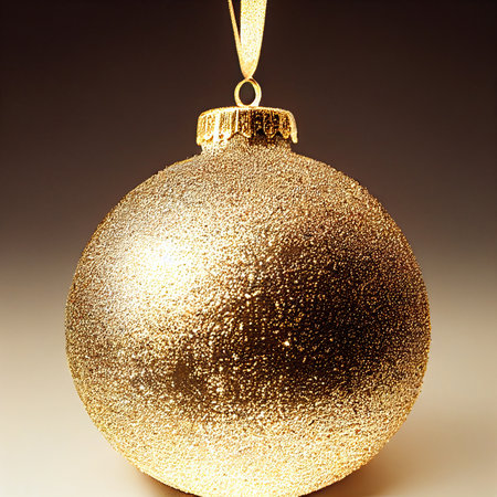 Gold christmas ball isolated on light background.の写真素材