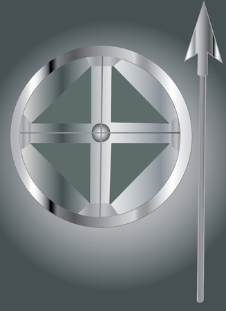 A spear and a shieldのイラスト素材
