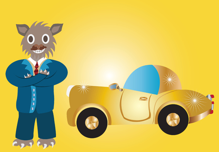 A cat showing off its richesのイラスト素材