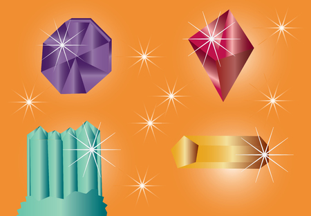 A selection of precious stones,のイラスト素材