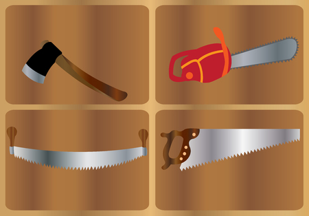 a sample of tools used in Lumberingのイラスト素材