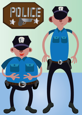 Police friends standing togetherのイラスト素材