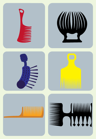 A sample of combs used in grooming.のイラスト素材