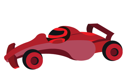 A formula 1 car ready to race,のイラスト素材