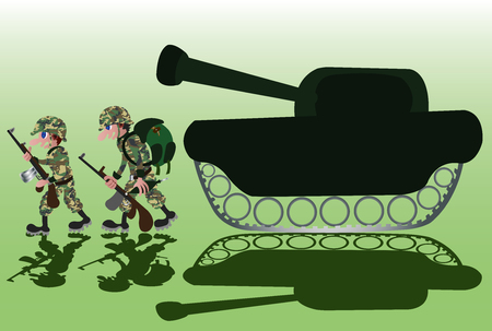 A bunch of soldiers marching to the battlefieldのイラスト素材