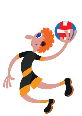 a handball player ready to make a scoreのイラスト素材