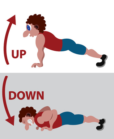 An athlete doing some Push Upsのイラスト素材
