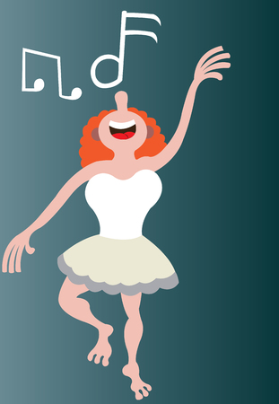 a ballet dancer on her heelsのイラスト素材