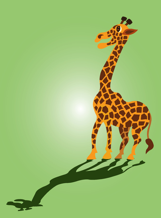 a giraffe stands byのイラスト素材