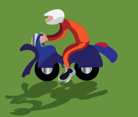 A sportsman using an All Terrain Vehicleのイラスト素材