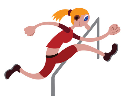 an athlete jumping over a hurdleのイラスト素材