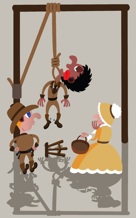 a condemned man being hangedのイラスト素材