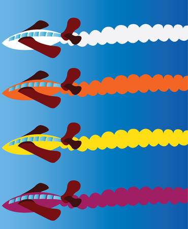 a bunch of aircrafts doing some aerobatic displaysのイラスト素材