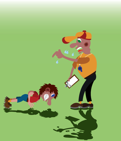A Coach pushes a trainee to the limitのイラスト素材