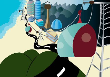 Cable Cars of the futureのイラスト素材