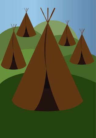 Native American Settlementsのイラスト素材