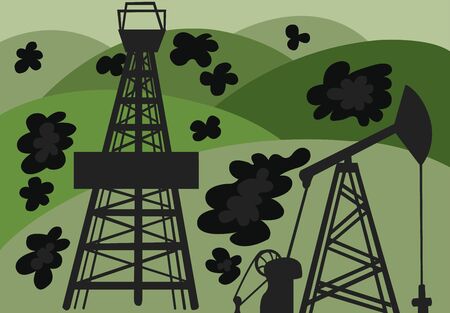 Gulf Oil Spills and Pollutionのイラスト素材