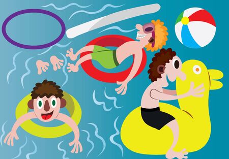 A pool Party in full sessionのイラスト素材