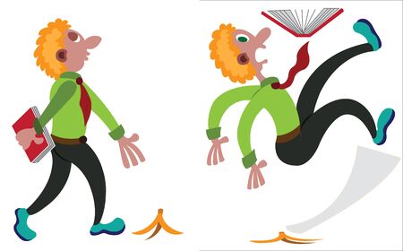 Falling over a slippery Floorのイラスト素材