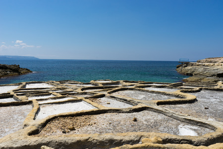 Saltpans in Gozoの写真素材