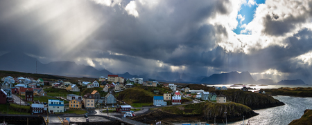Aerial panoramic view of Stykkisholmur. Iceland.の写真素材