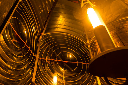 Picture from the inside of a working lighthouse on the Danish island of Monのeditorial素材