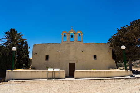 Small white chapel on the island of Comino, part of the Maltese islandsの写真素材