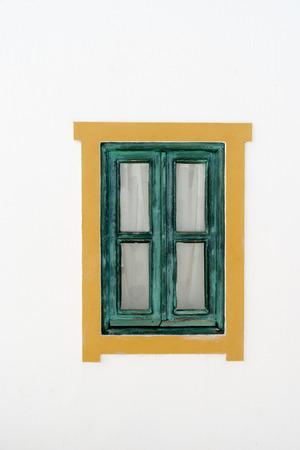 Colorful window in a typical Portugese houseの写真素材