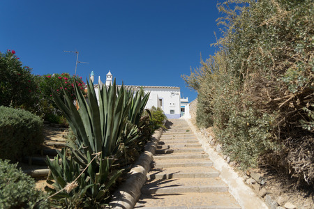 Cacela Velha is situated on top of a hill with a view to the easternmost lagoon of the Ria Formosa.の写真素材