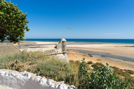Cacela Velha is situated on top of a hill with a view to the easternmost lagoon of the Ria Formosa.の写真素材