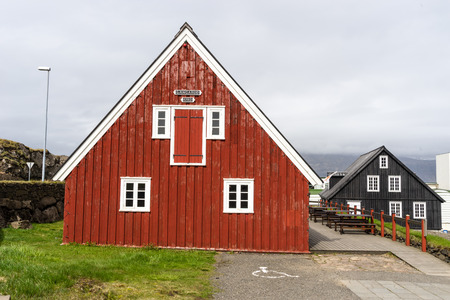 Langabud, which contains the local museum, was first constructed in 1840 and illustrates commercial buildings of that timeの写真素材