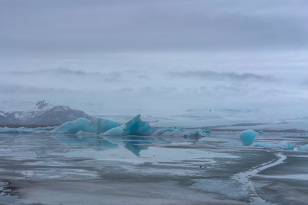 JÃ¶kulsÃ¡rlÃ³n, a glacier lagoon, is a lake that is filled with meltwater from an outlet...