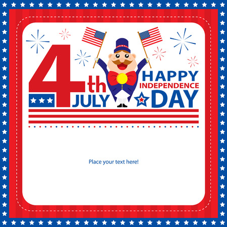 4th July American Independence day templates  Vector fileのイラスト素材