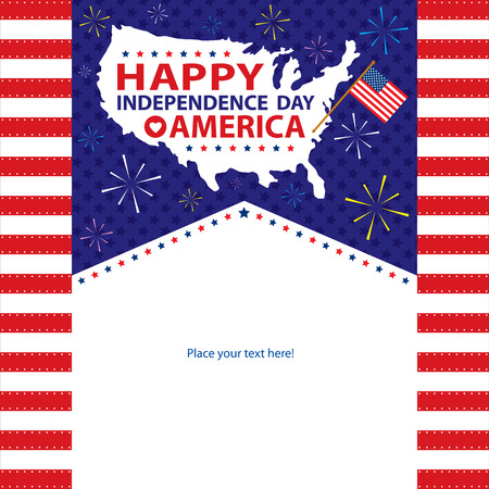 4th July American Independence day templates  Vector fileのイラスト素材