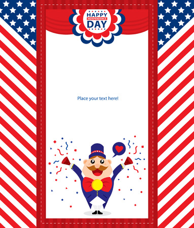 American Independence day template card のイラスト素材