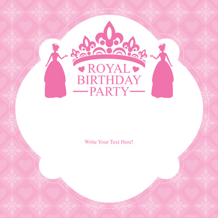 birthday princess card invitationのイラスト素材