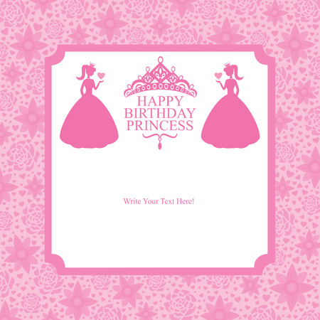 birthday princess card designのイラスト素材