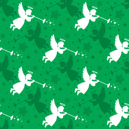 Christmas Angel Seamlessのイラスト素材