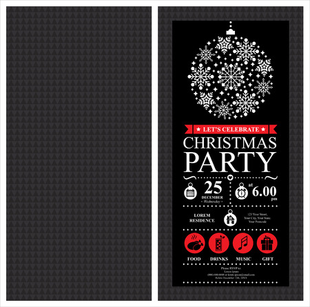 Christmas Party Invitation Cardのイラスト素材