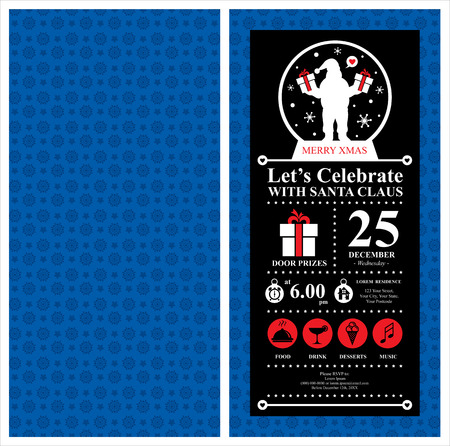Christmas Santa Claus Invitation Cardのイラスト素材