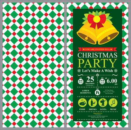 Christmas Party Invitation Cardのイラスト素材
