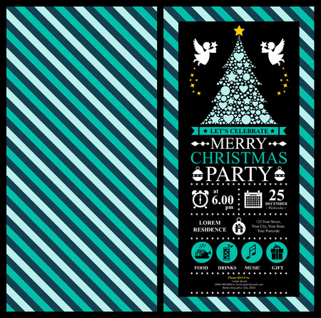 Christmas Party Invitation Cardのイラスト素材