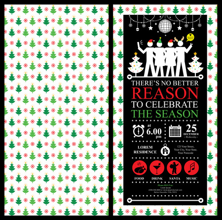 Christmas Party Invitation Cardのイラスト素材