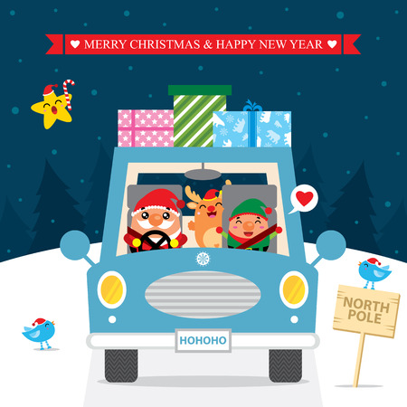 Christmas Card Santa Clausのイラスト素材