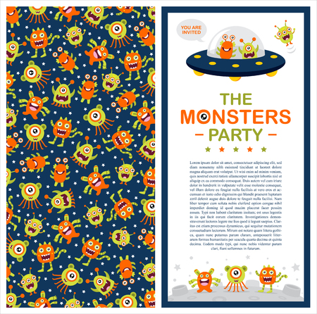 Cute Monster Birthday Cardのイラスト素材