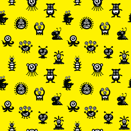 Cute Monster Seamlessのイラスト素材
